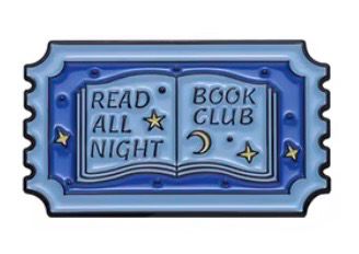 Read all night book club enamel pin badge