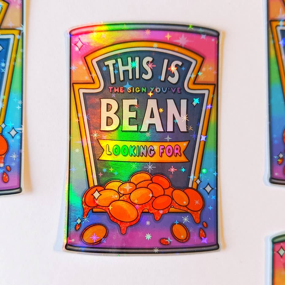 This is the sign bean metallic holographic sticker vinyl