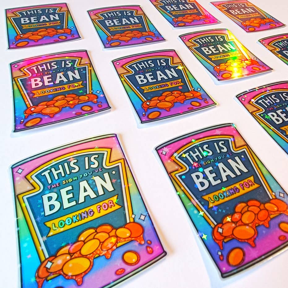 This is the sign bean metallic holographic sticker vinyl