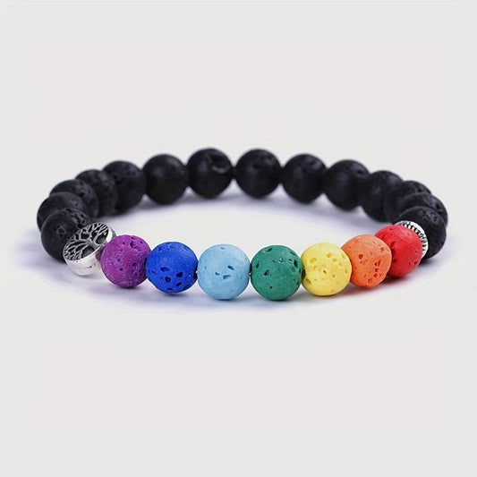 Rainbow Lava Bead bracelet