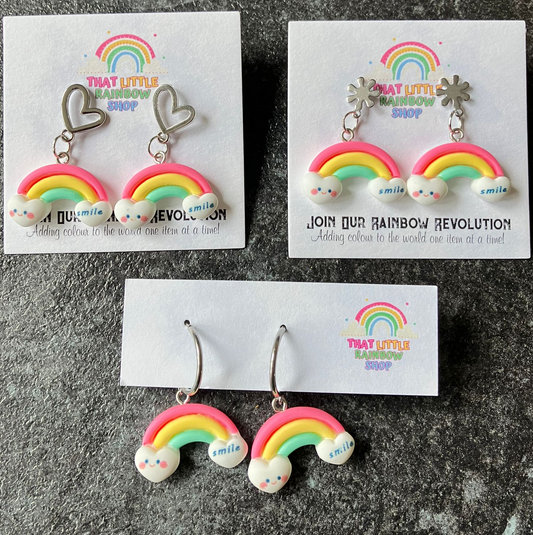 Rainbow Earrings- cartoon style